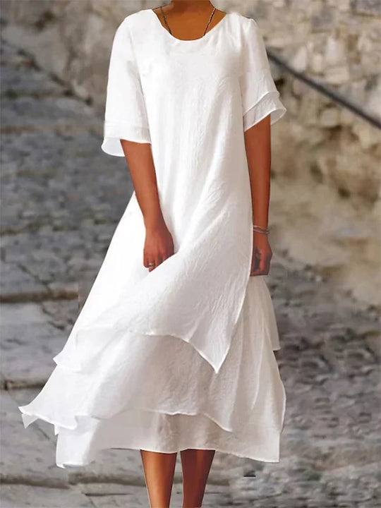 Two-layered dress with slit