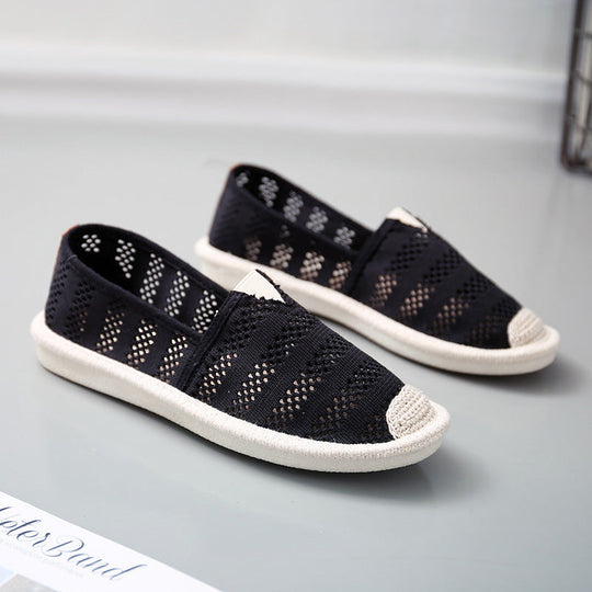 Flache Sohle Retro Canvas Seil Espadrilles