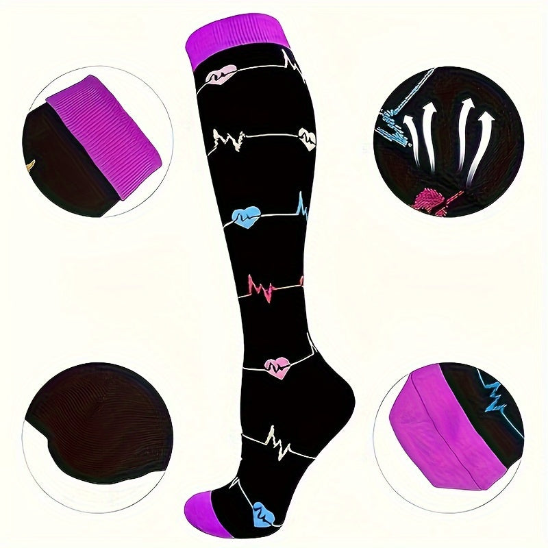 3 pairs of knee-high compression socks