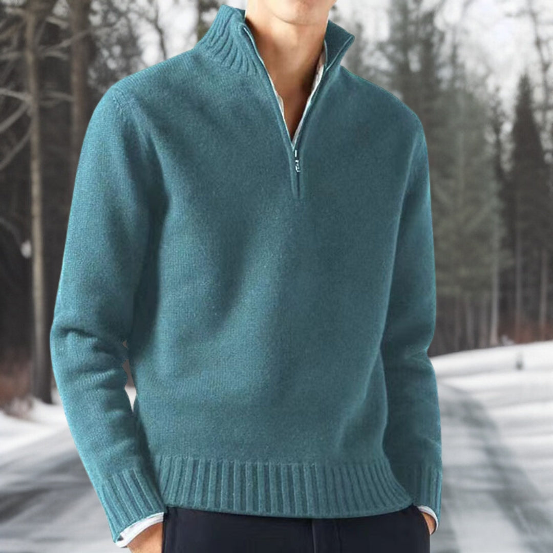 Warm basic knitted sweater for men