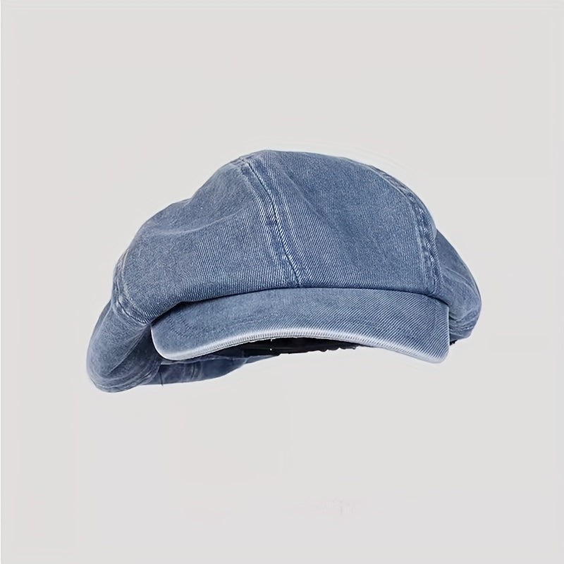 Damen Vintage Denim Beret Hut