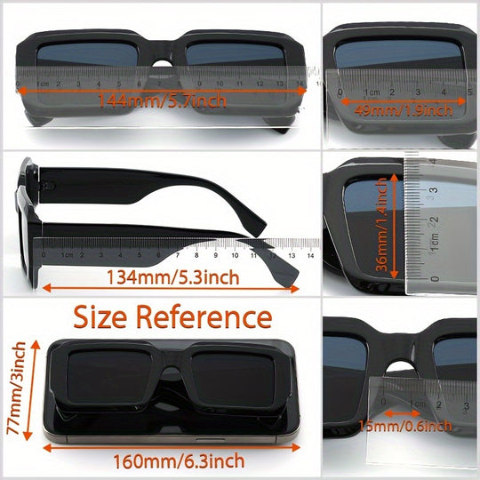 2 Stück Retro Square Anti-Glare-Sonnenbrille