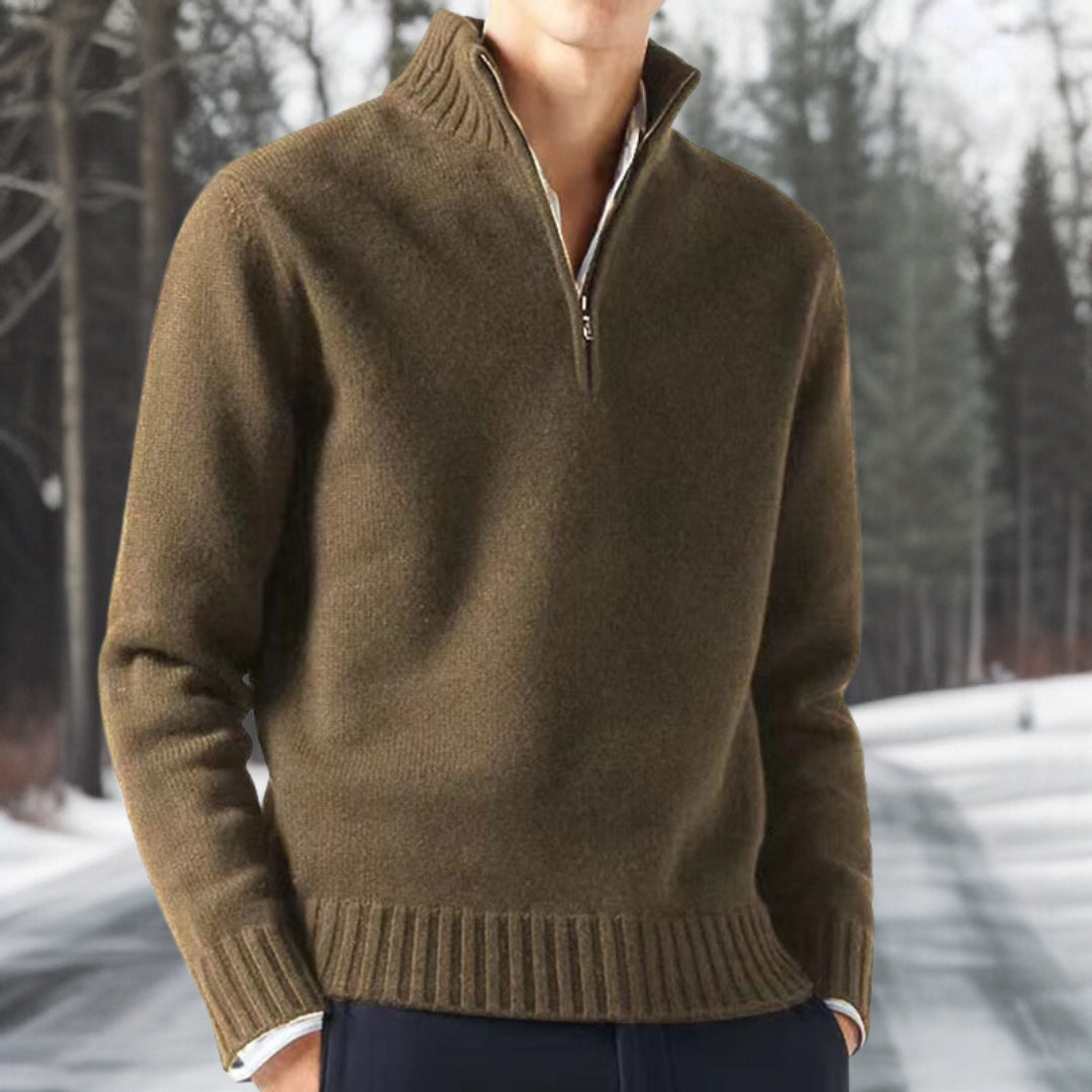 Warm basic knitted sweater for men