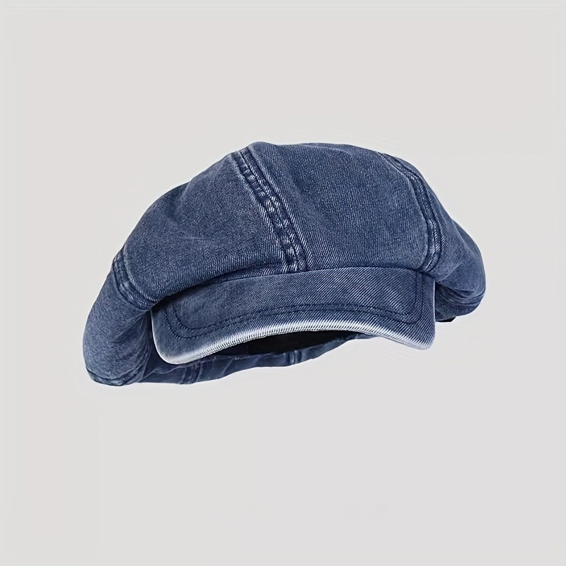 Damen Vintage Denim Beret Hut