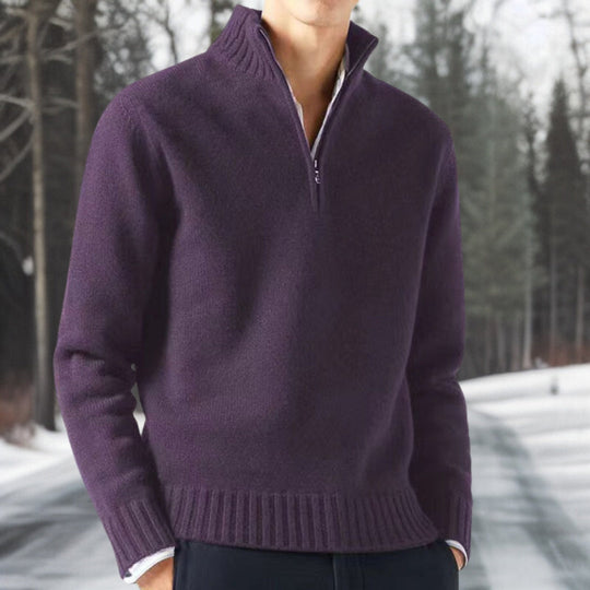 Warm basic knitted sweater for men