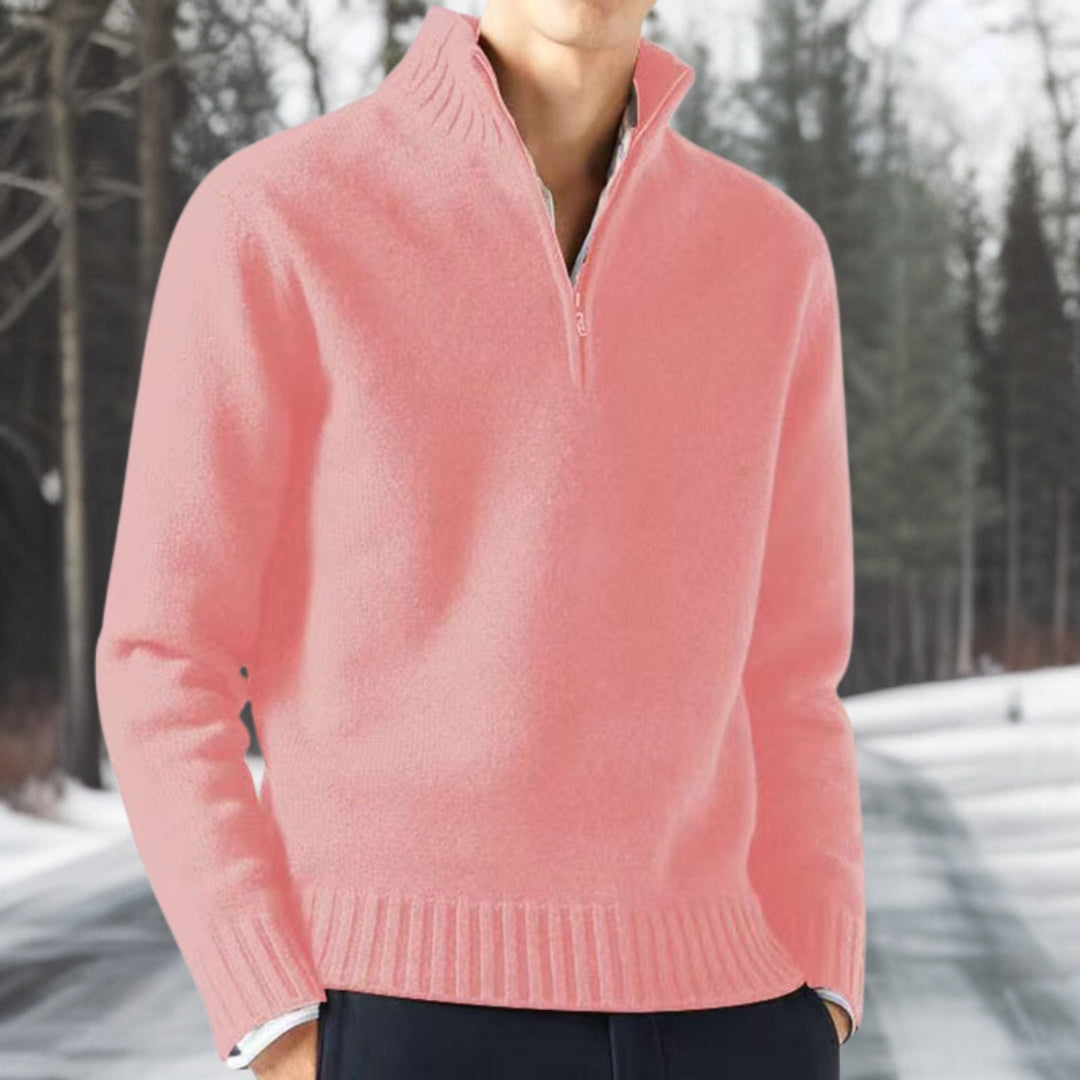 Warm basic knitted sweater for men