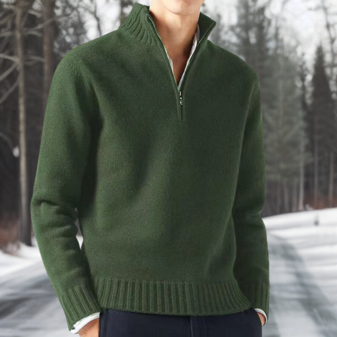 Warm basic knitted sweater for men