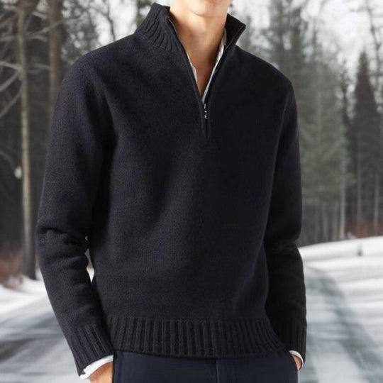 Warm basic knitted sweater for men