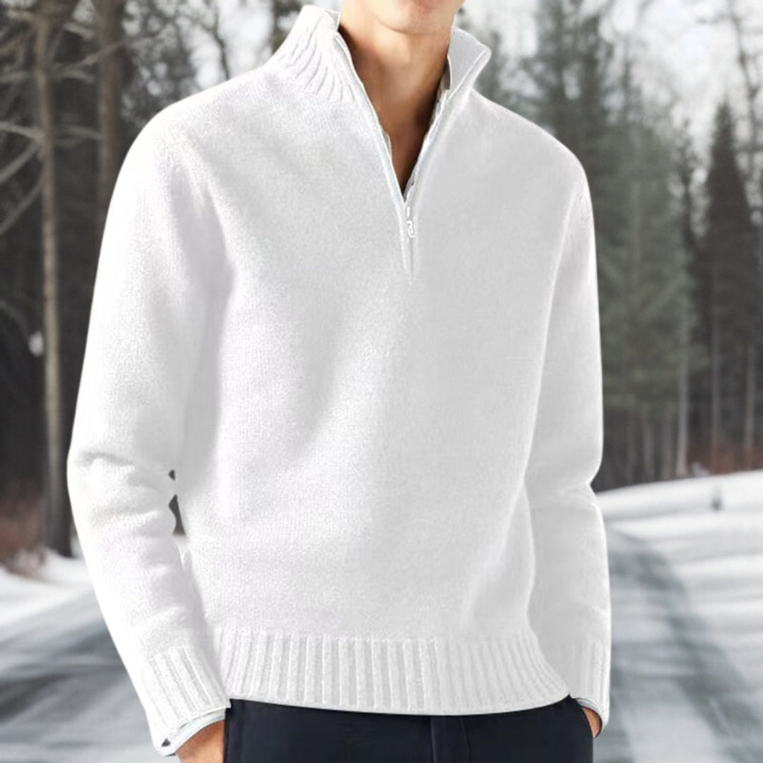 Warm basic knitted sweater for men