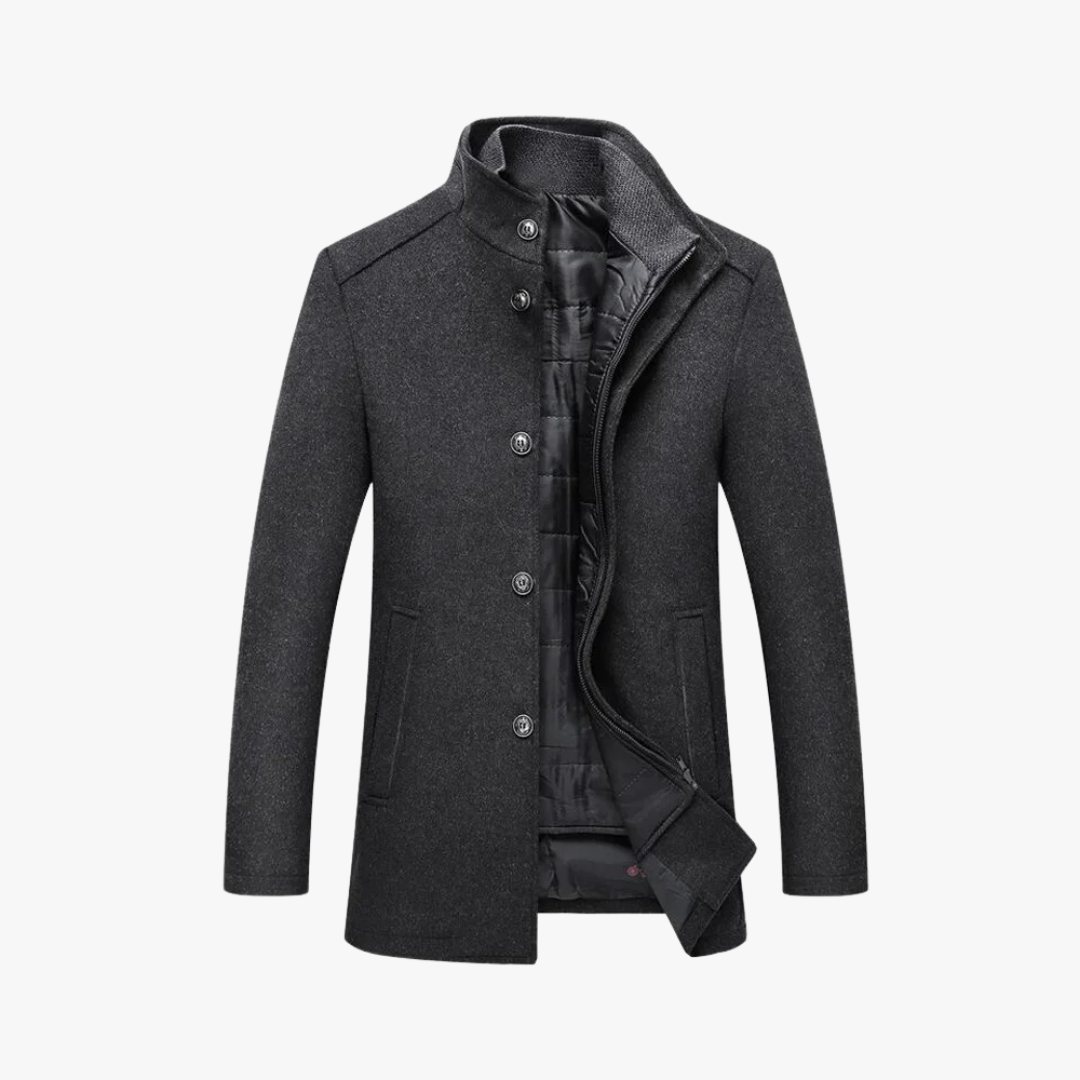 British double-layered wool coat for men