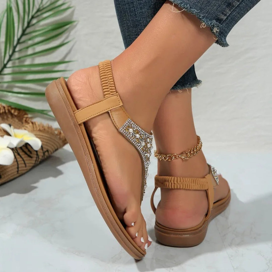 sandals with rock crystals