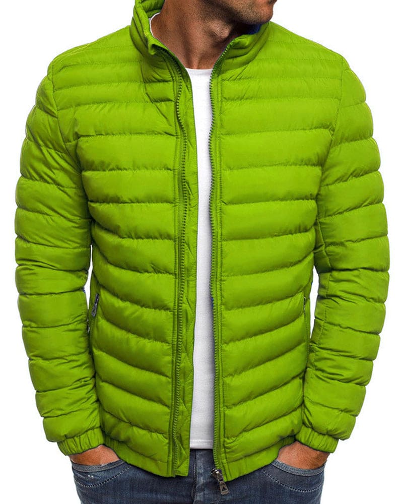 Solid-colored jacket with zipper