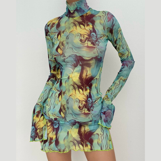 Printed Bodycon Mini Dress for Women