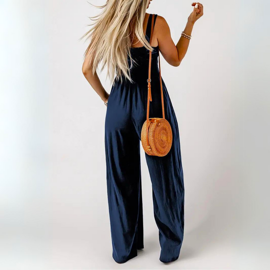 High Waist Jumpsuit with Pockets for Women