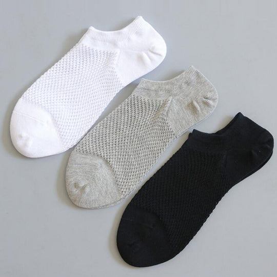 Solid Pointelle Socks for Men (3 Pairs)