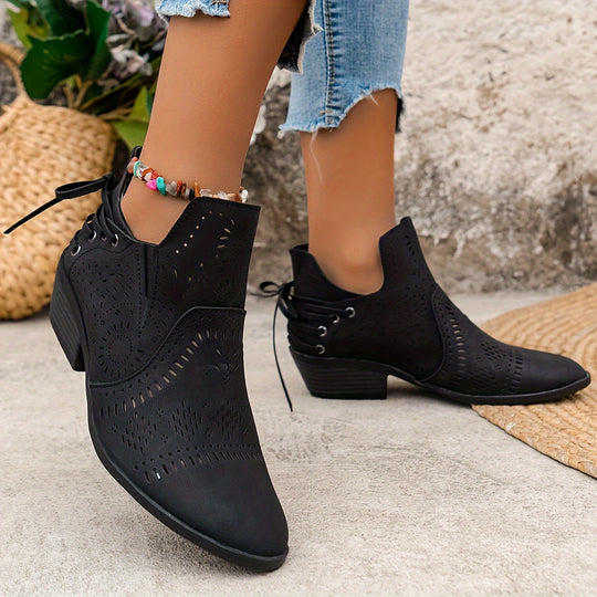 women's ankle boots with chunky heels