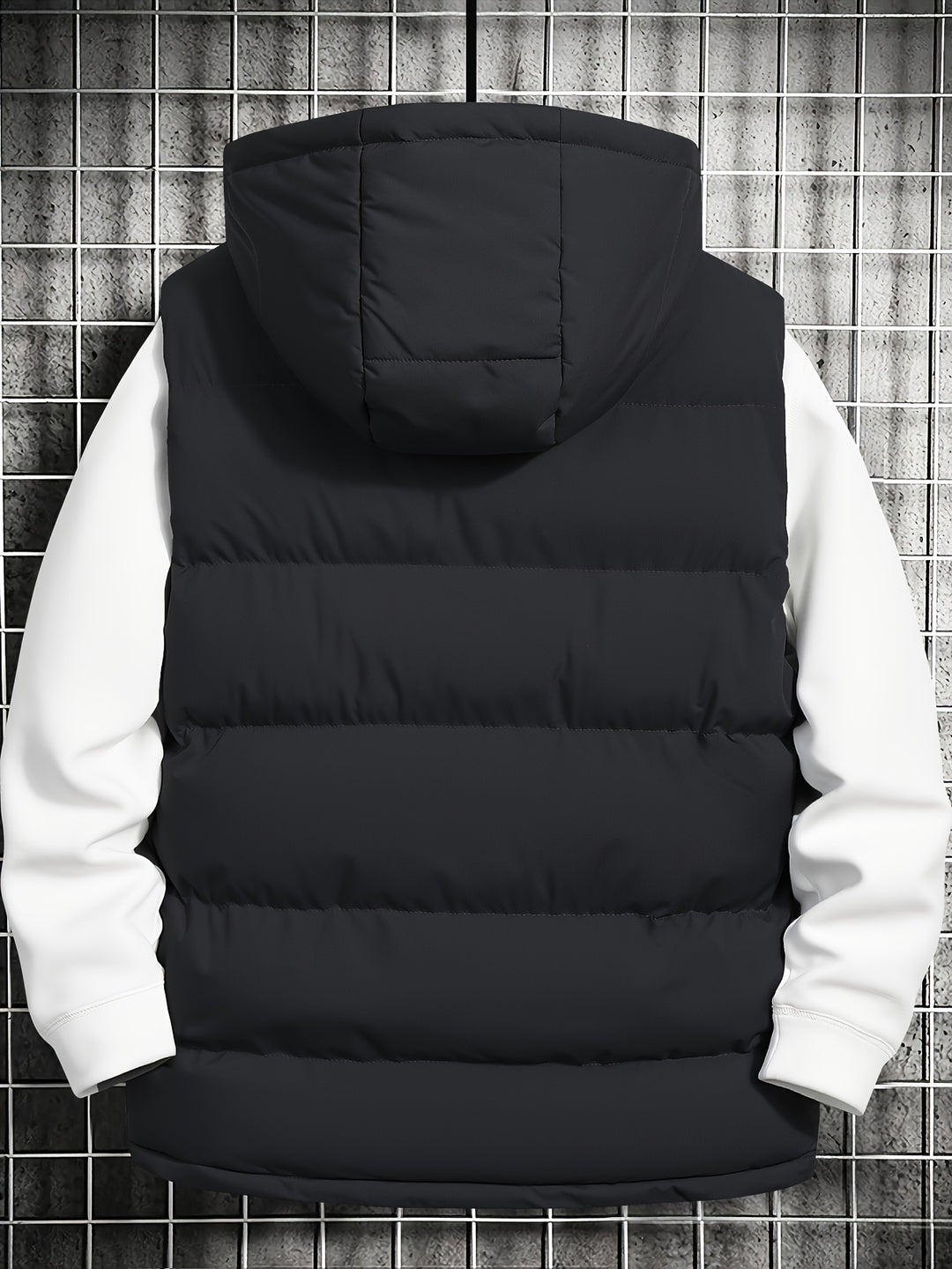 hooded pocket down vest jacket