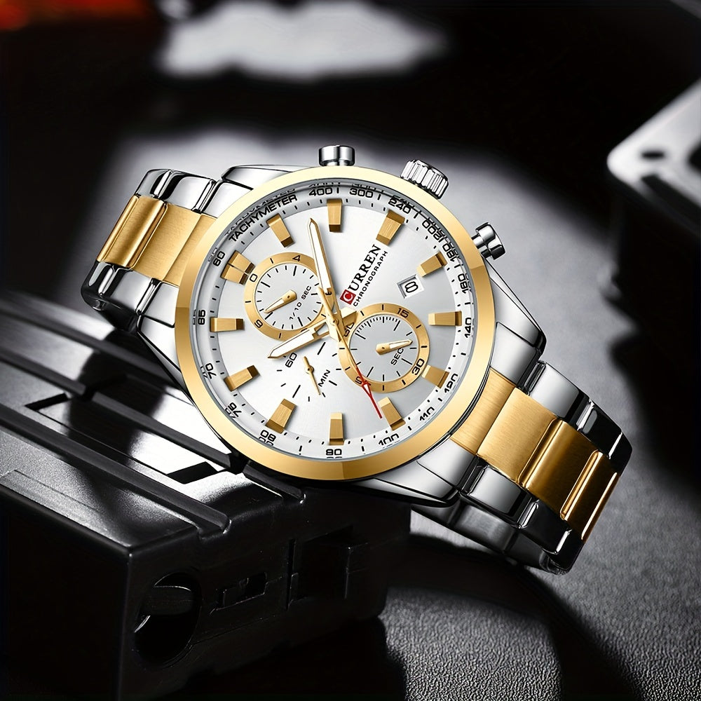 steel bracelet chronograph wristwatch