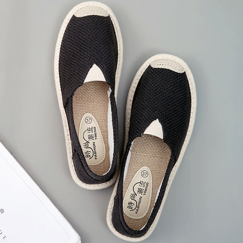 Espadrilles mit flacher Sohle aus Segeltuch