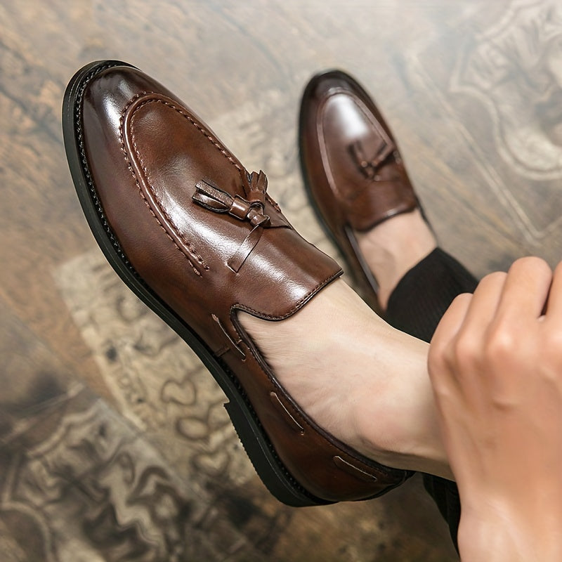 Vintage Kunstleder Loafer für Männer