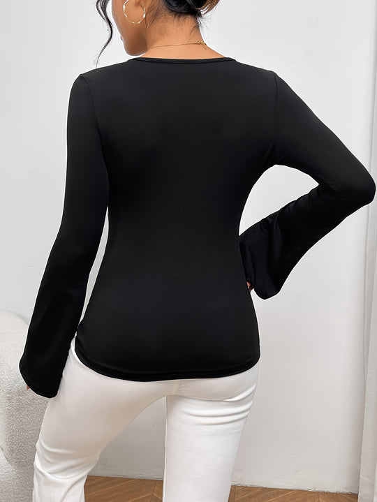 long-sleeved shirt with flared sleeves