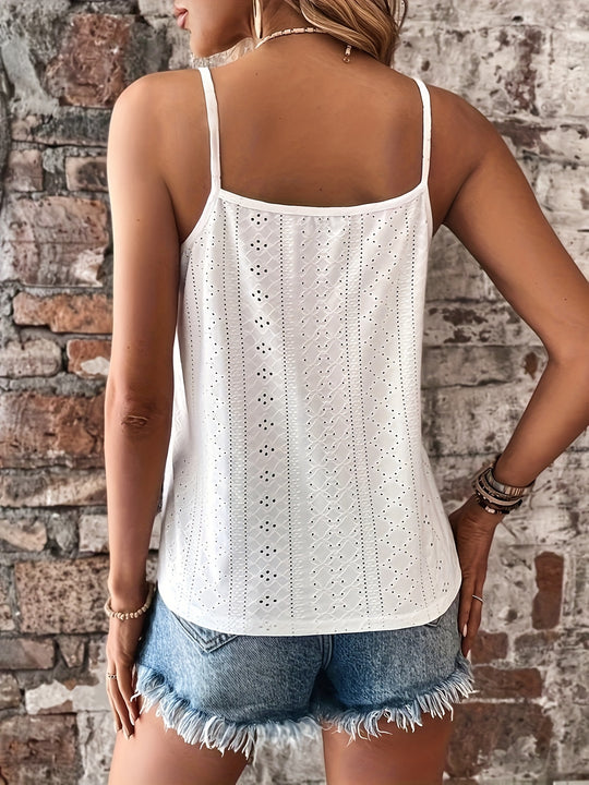 sleeveless top with eyelets