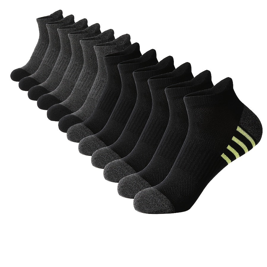 Casual Striped Sports Socks for Men (12 Pairs)