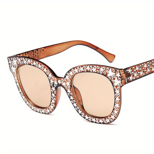 Damen Cat Eye Luxury Star Sonnenbrille