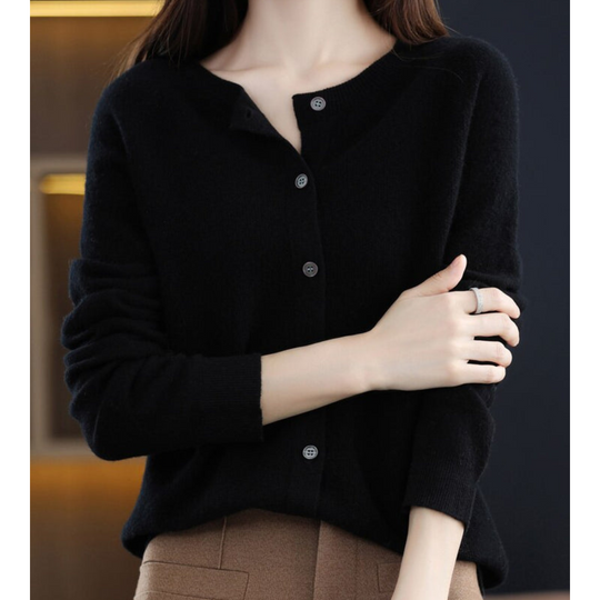 Super soft O-neck cardigan for women