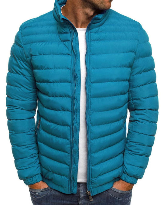 Solid-colored jacket with zipper