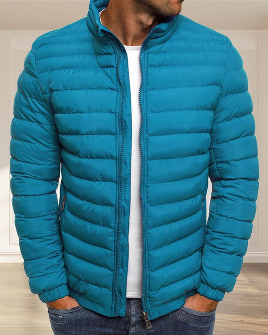 Solid-colored jacket with zipper