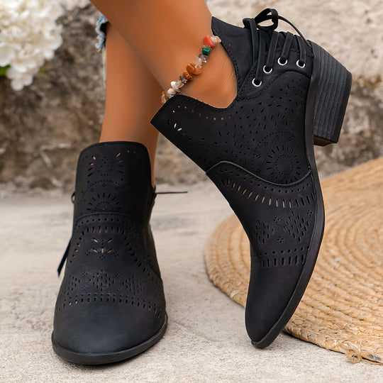 women's ankle boots with chunky heels