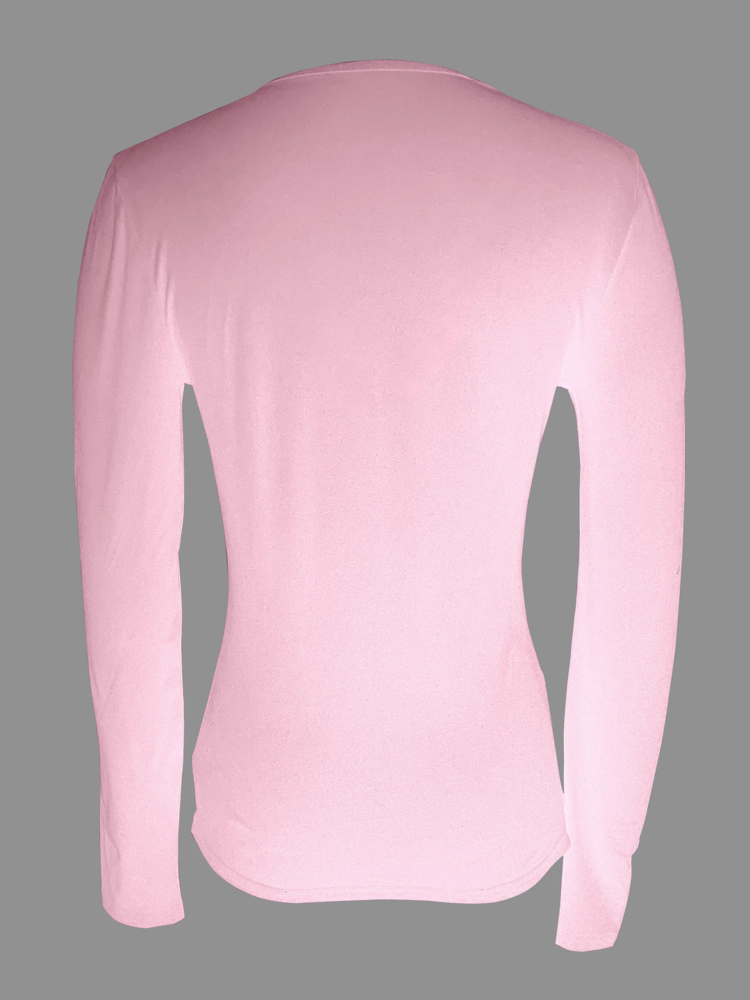 Solid long-sleeved V-neck top