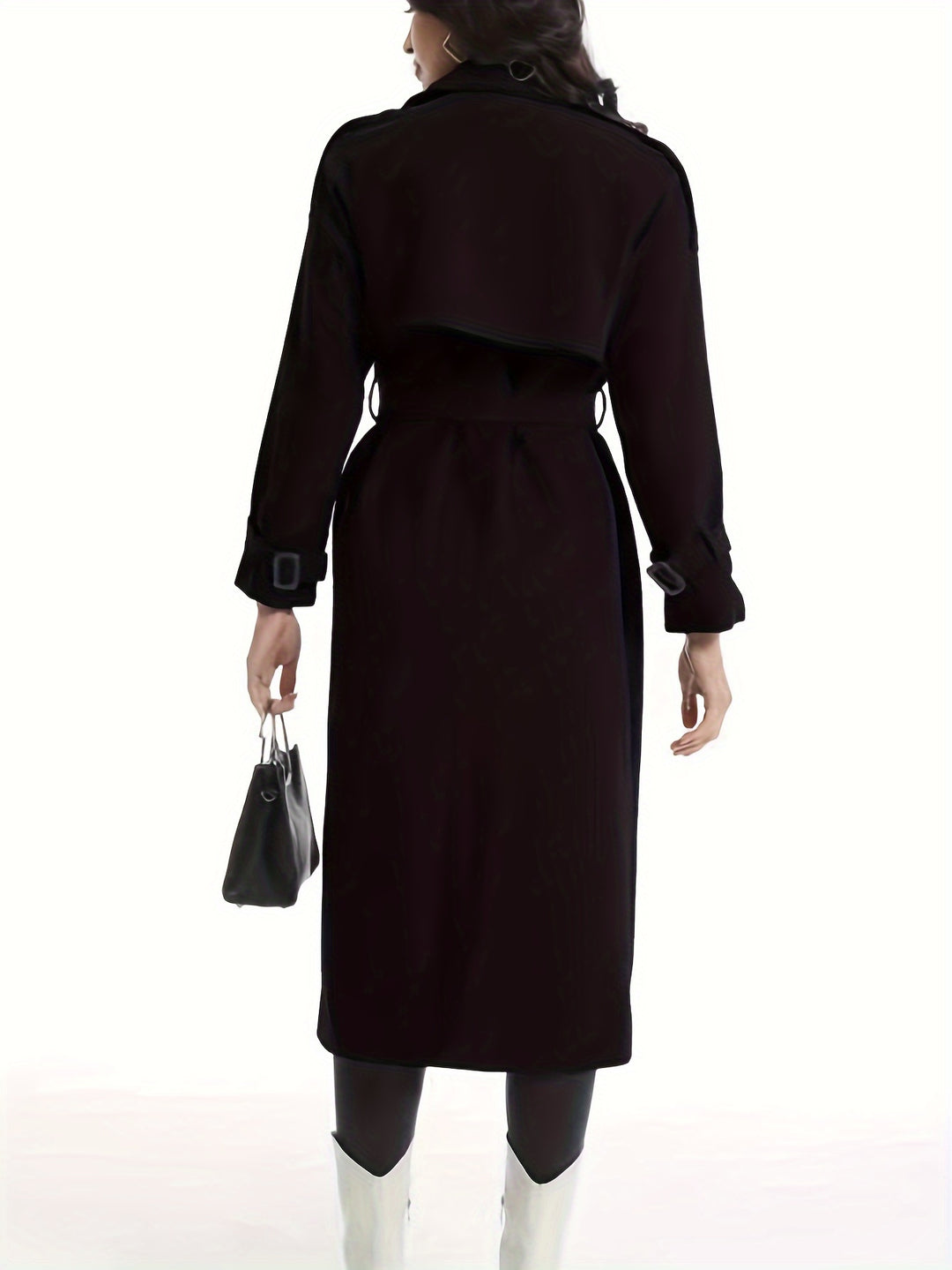 Women's trench coat with double belt