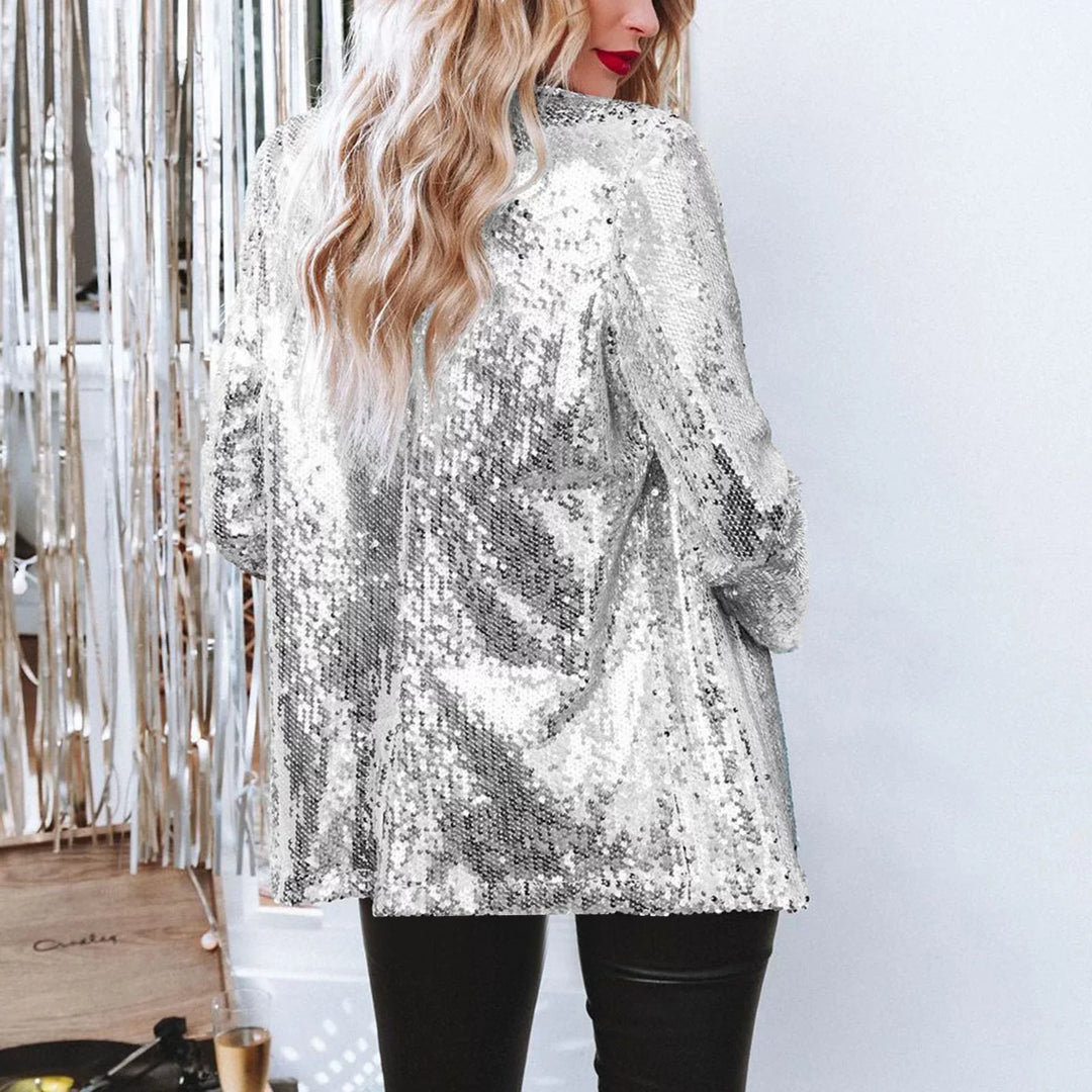 Sequin Blazer for Women with Open Front