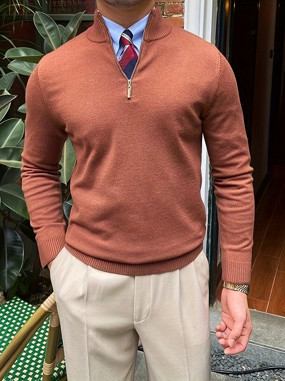 V-neck sweater for men