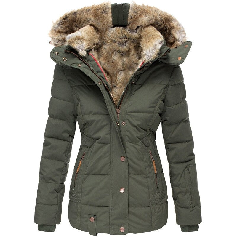 Women's Fur Collar Zipper Coat