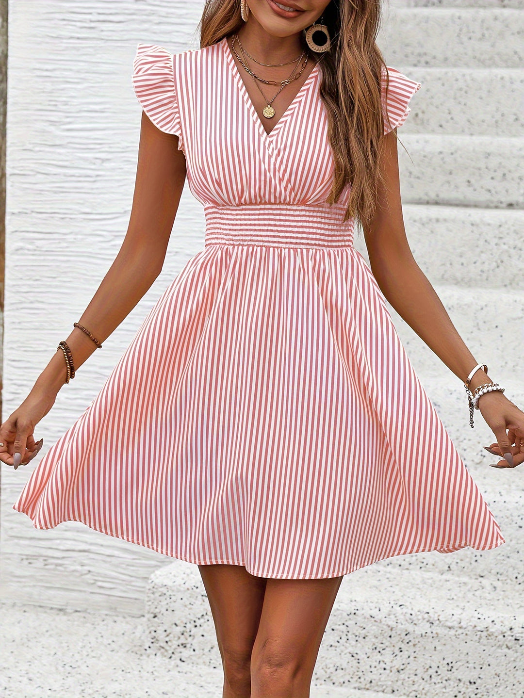 Casual wrap-neck dress