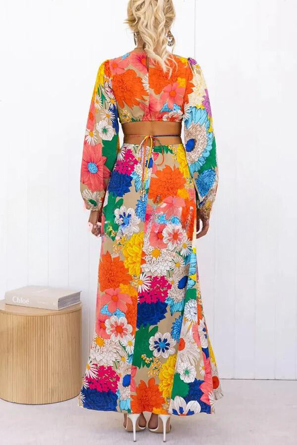 Long floral boho dress