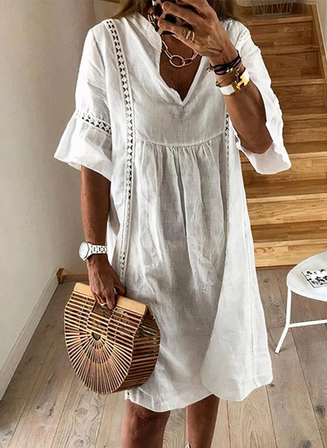 White Boho Dress for Women