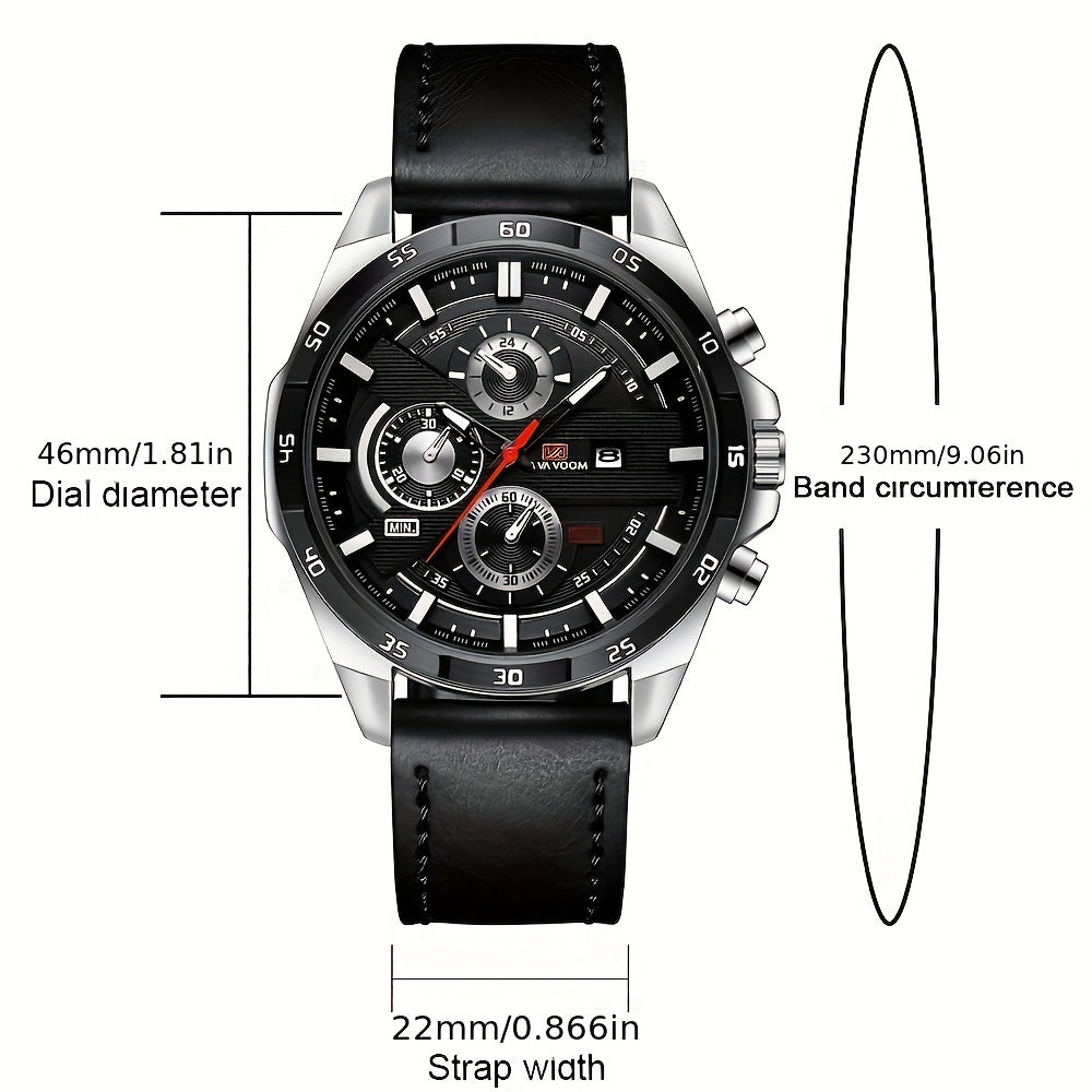 Casual Racing Calendar Wristwatch