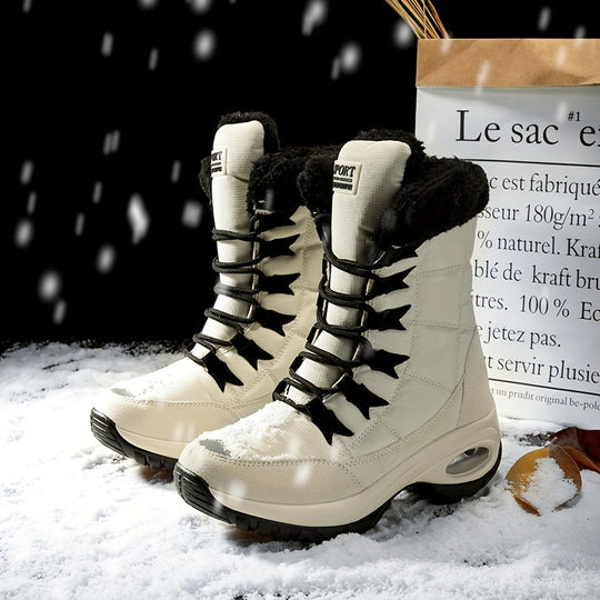 Lace-up thermal snow boots for women