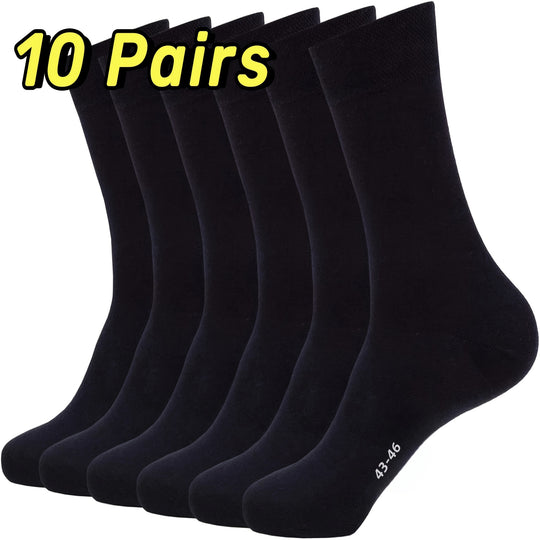 Knitted Anti-Odor Crew Socks for Men (10 Pairs)