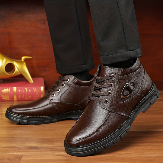 Casual leather ankle boots for men