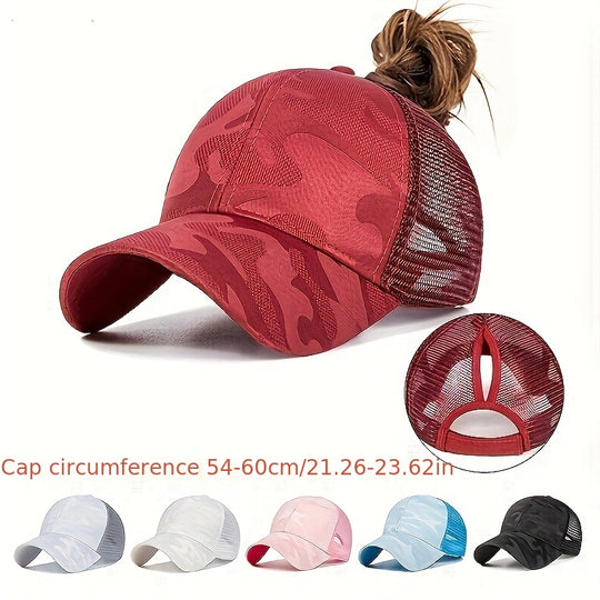 Women's Camouflage Ponytail Baseball Cap