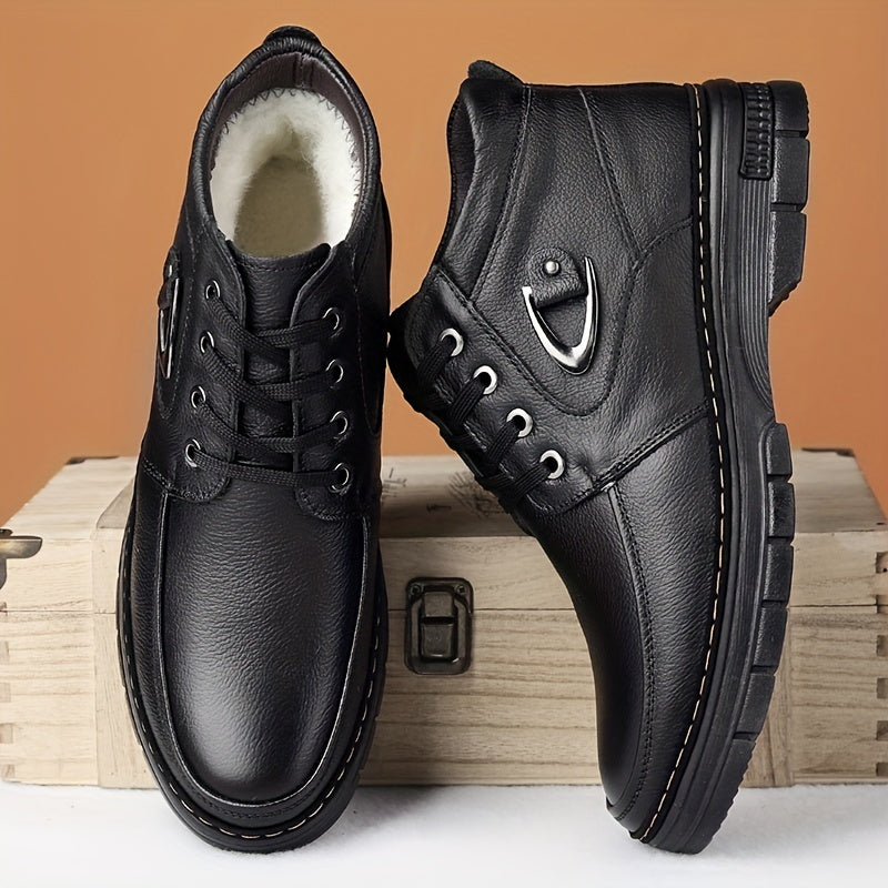 Casual leather ankle boots for men