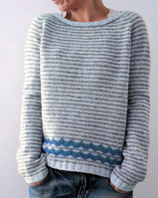 Printed Knitted Sweater for Women