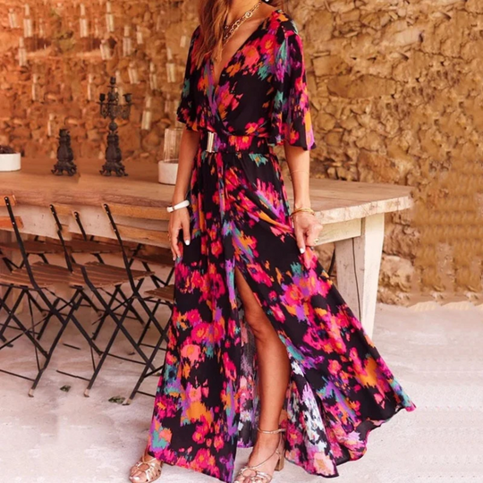 Floral Maxi Wrap Dress