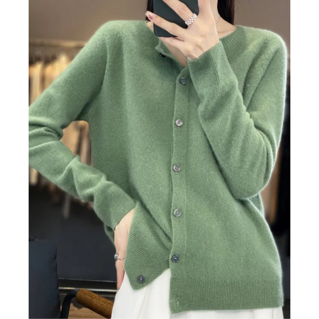 Super soft O-neck cardigan for women