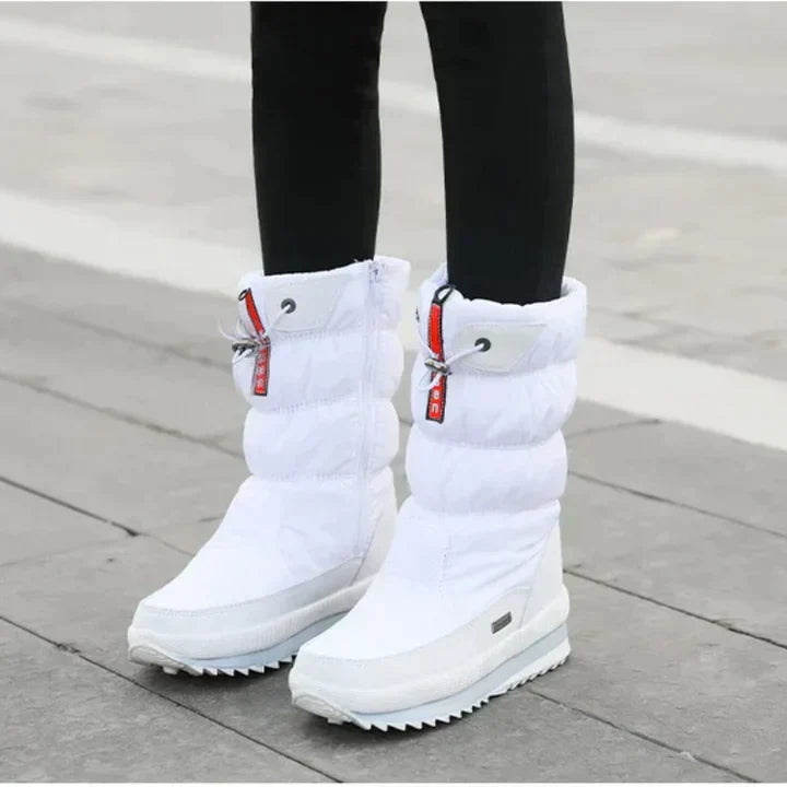 Warm lined plush boots for women